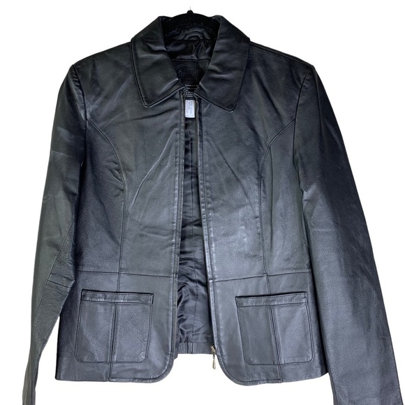 Austin Women’s Black Genuine Leather Modern Style Jacket w/ Pockets Sz. Medium - Picture 8 of 8